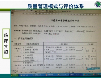 中医护理方案质量管理模式及评价体系的建立